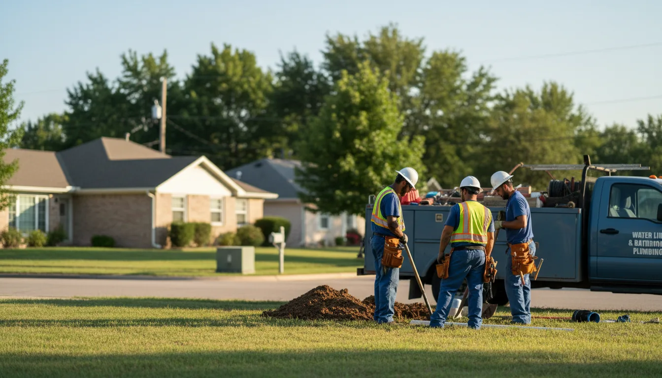 Residential water line and bathroom plumbing service in Dana, IA